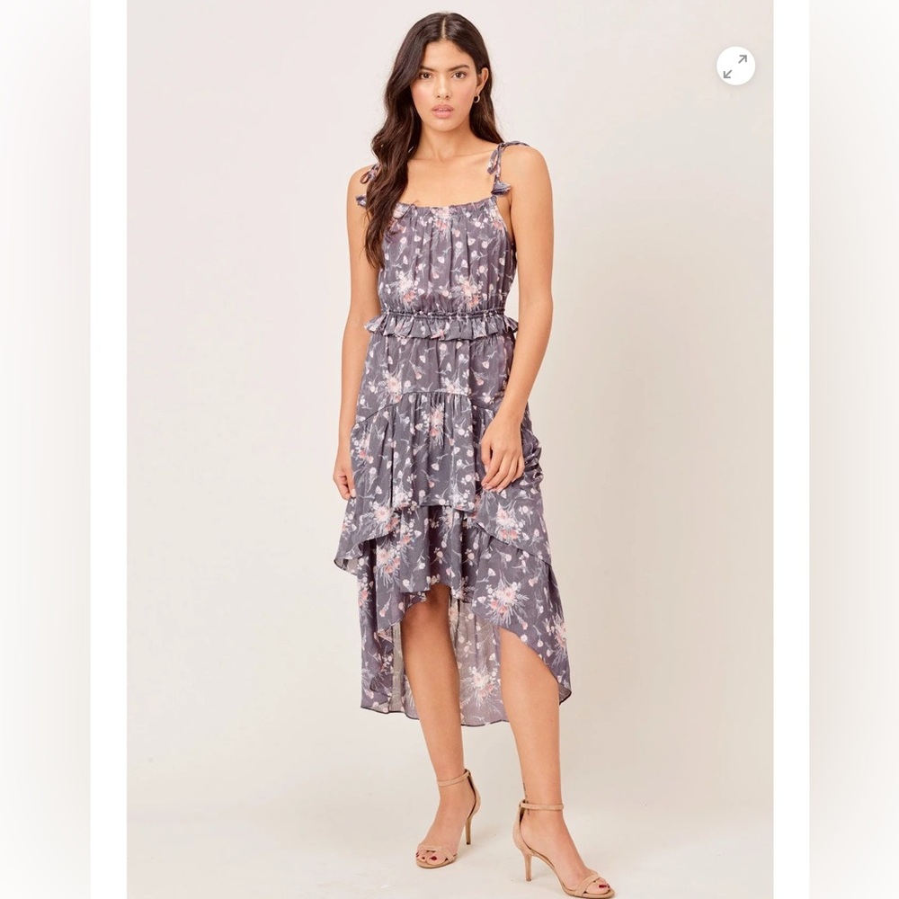 Lovestitch Nieva Floral Tie Strap Midi Dress Small NWT